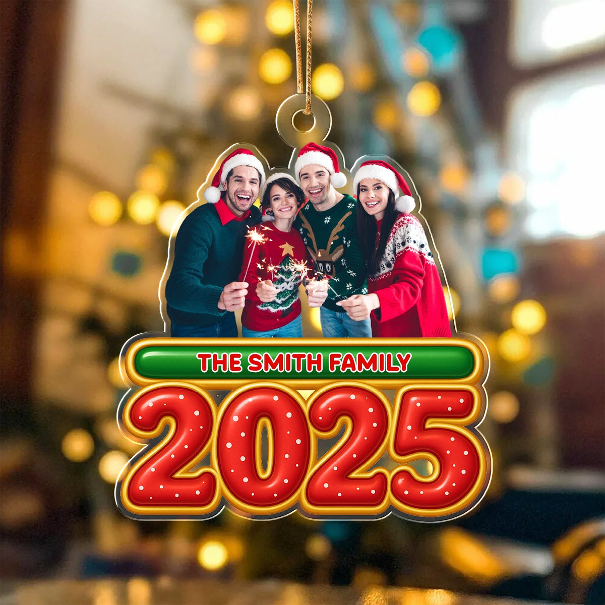Custom Family Photo Season Of Love Acrylic Ornament Gift For Christmas HO82 900302