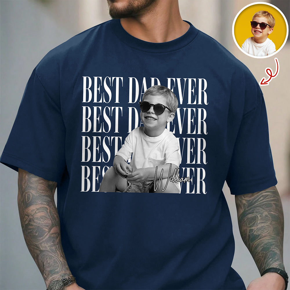 Personalized Vintage Photo Best Dad Mom Ever Dark Shirt HA75 921436