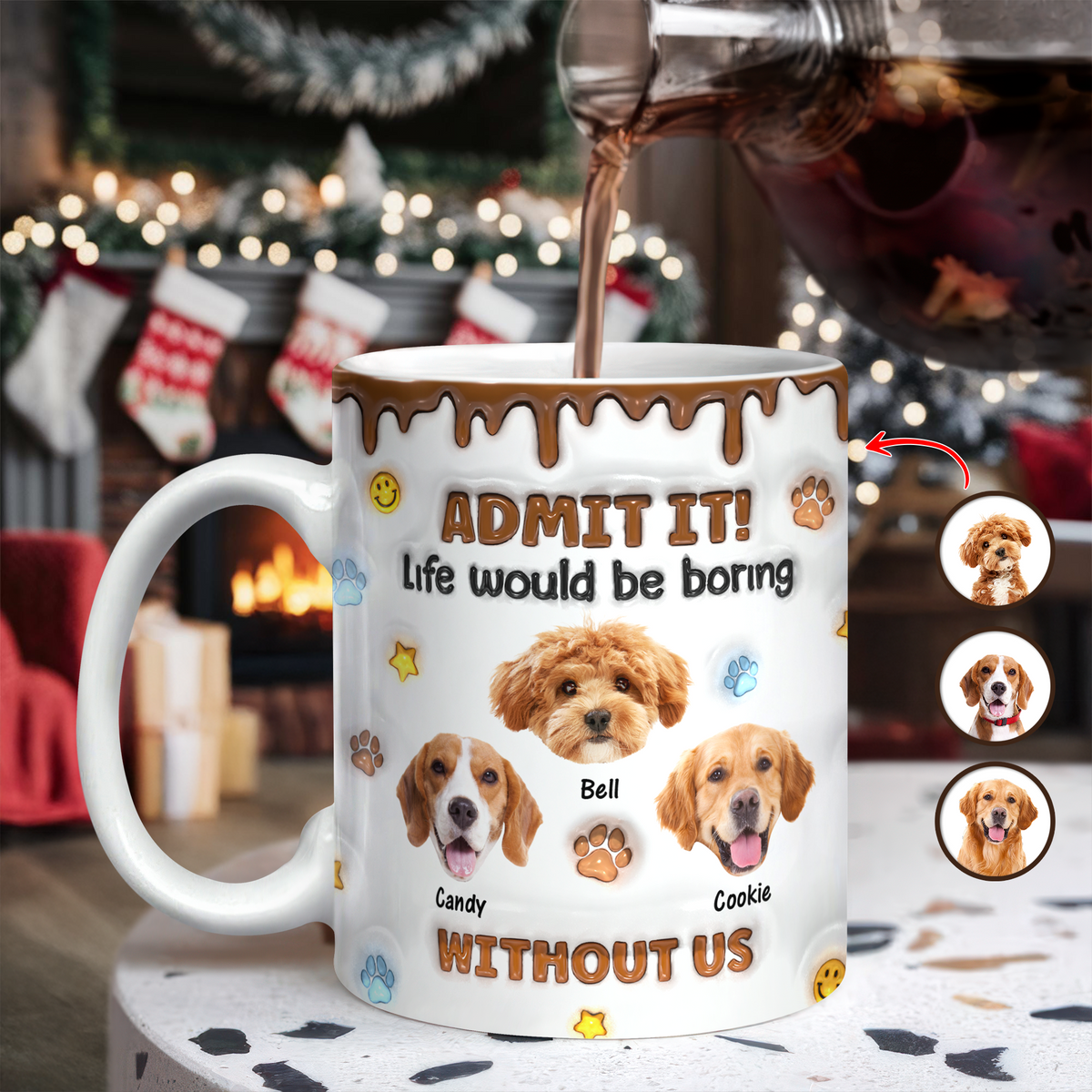 Custom Photo Dog Mom Dad Life Must Have Us - Personalized Custom 3D Inflated Effect Mug HO82 894422
