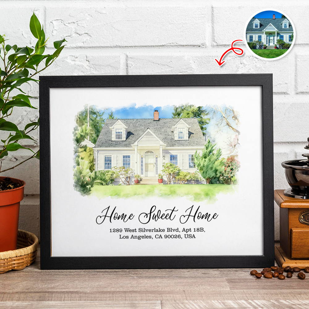 Custom Watercolor Photo Home Sweet Home Picture Frame LM32 899477
