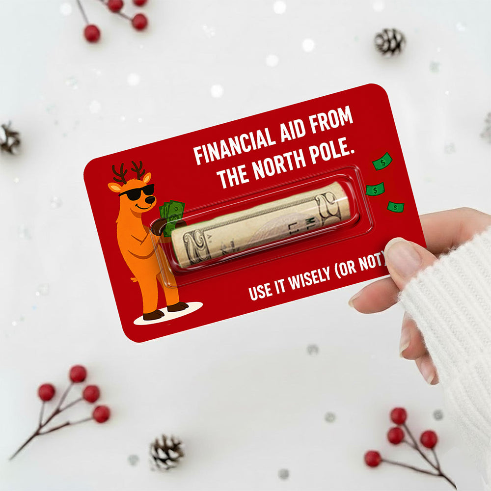 Personalized Reindeer Approved Financial Assistance Funny Christmas Money Holder Card LM32 669729