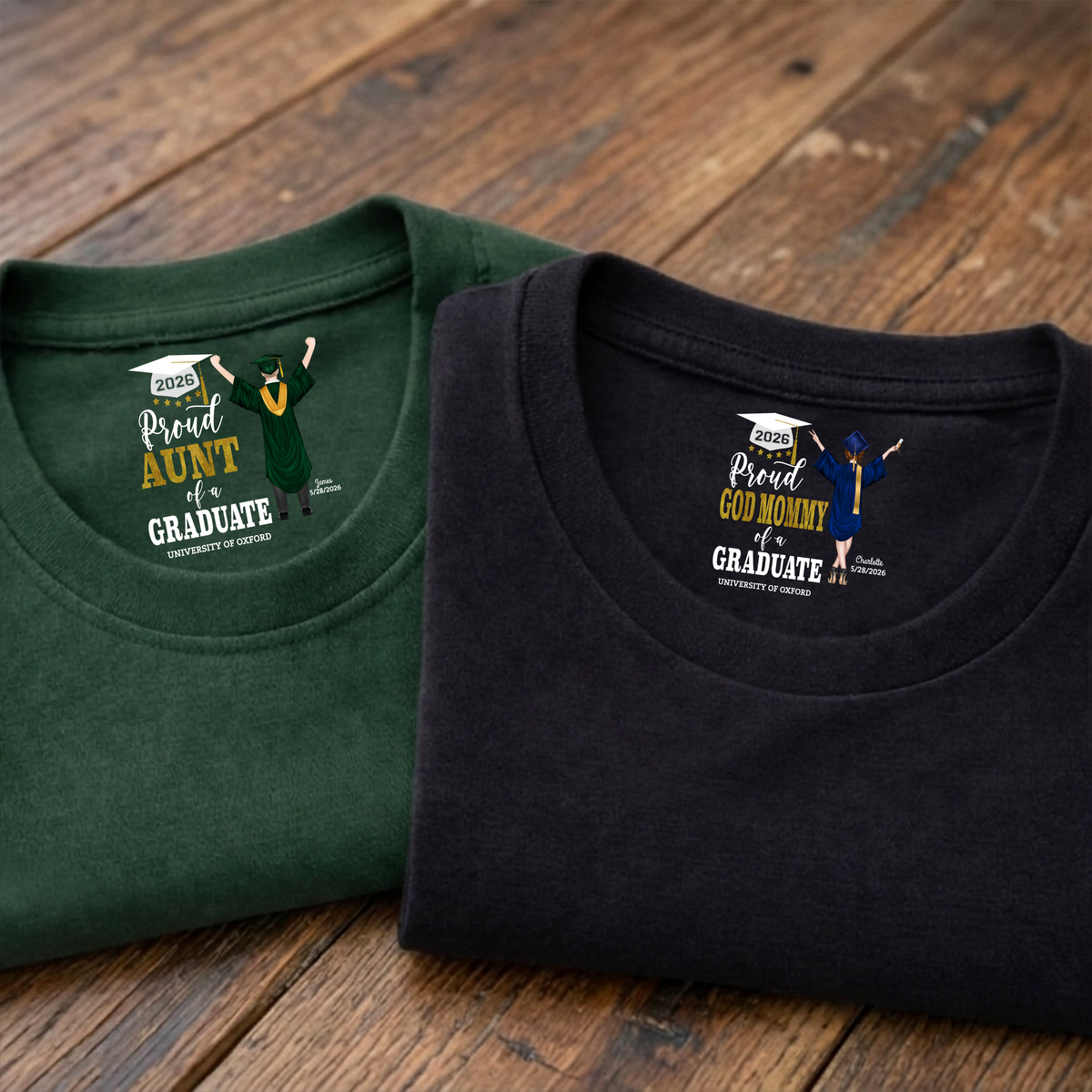 Personalized Proud Dad Proud Mom of a Graduate Back Neck Shirt LM32 899419