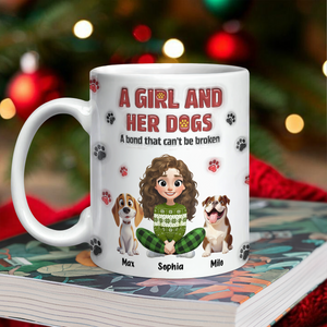 Personalized A Girl And Her Dog Version 3D Inflated Effect Mug HA75 898070