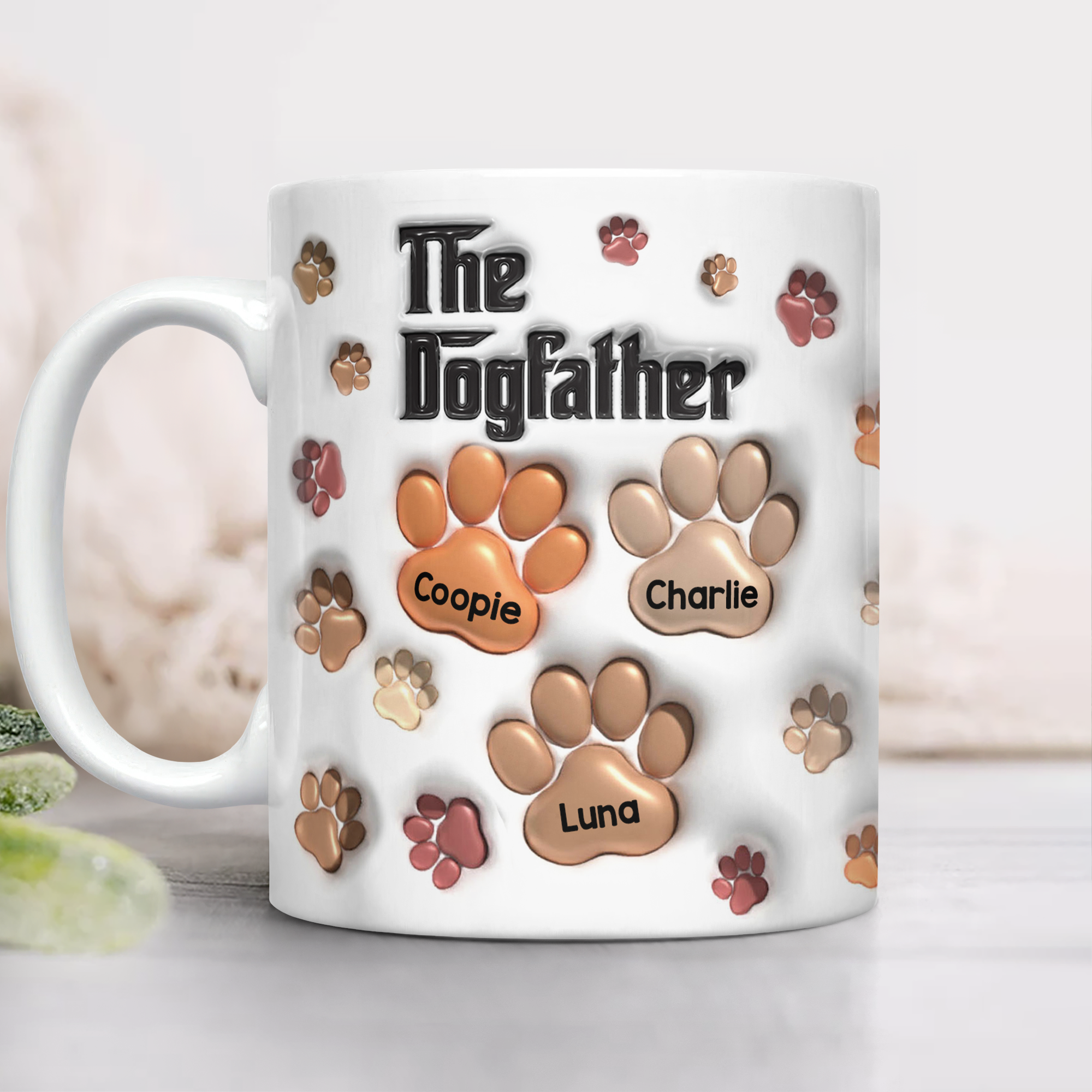 The Dogfather Dogmother 3D Inflated Effect Mug For Dog Lover TH10 894807