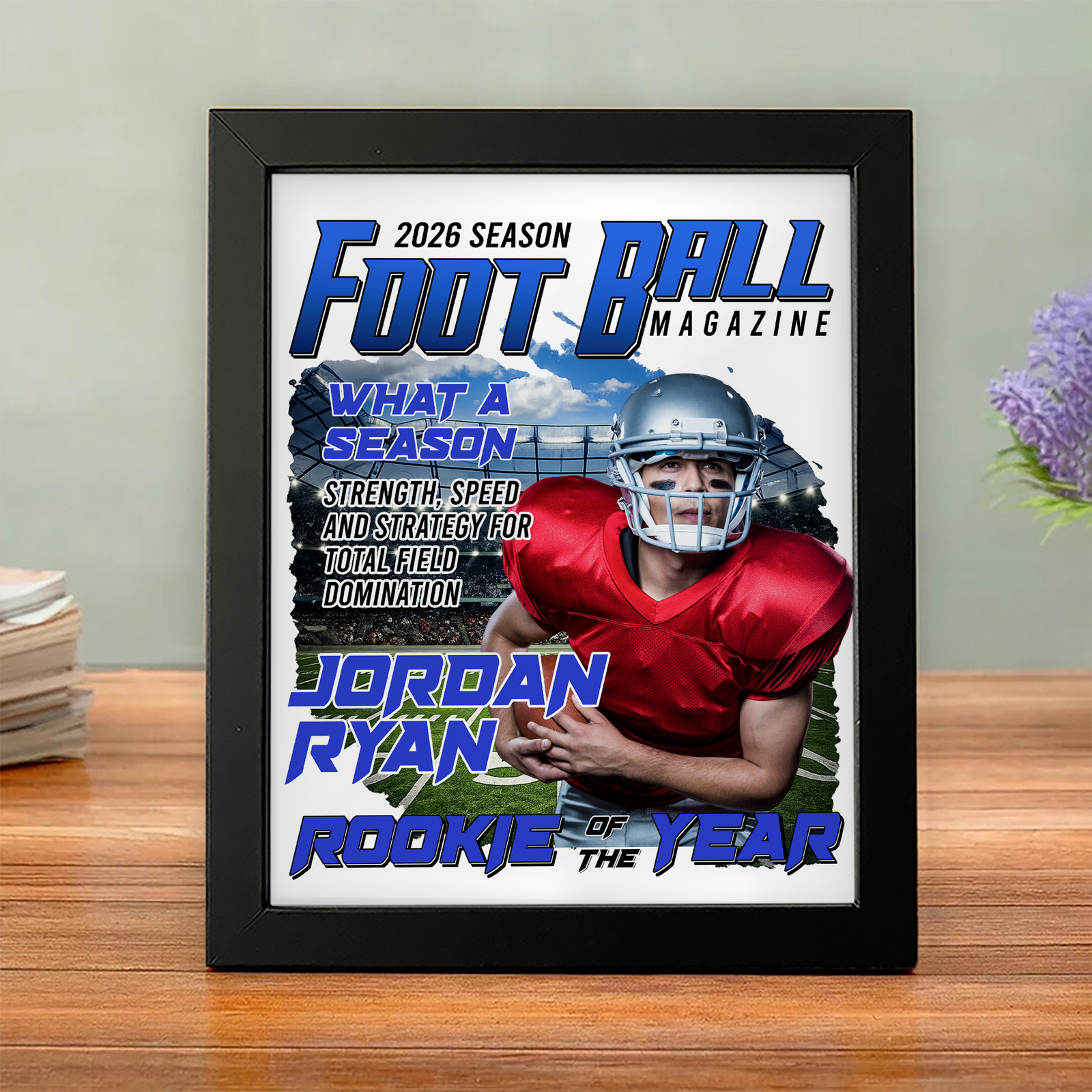 Custom Photo Football Magazine Picture Frame Gift for American Football Fans LM32 897923