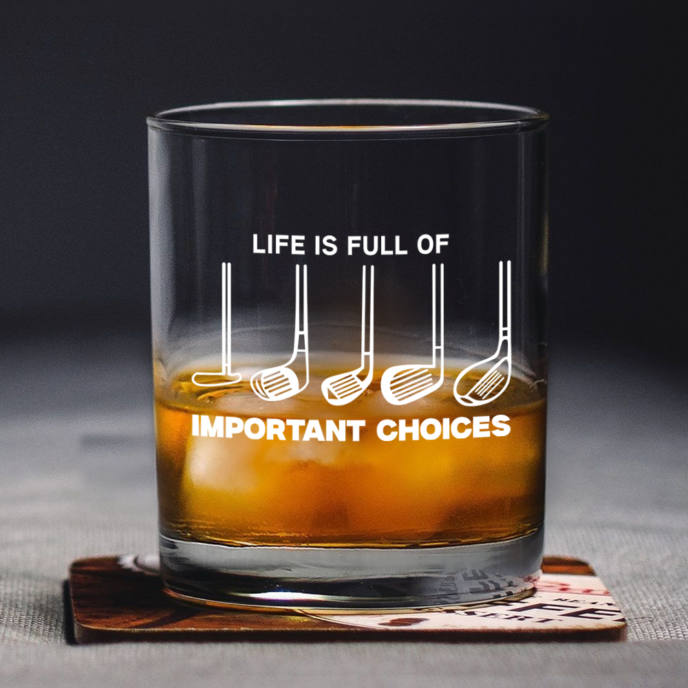 Life Is Full Of Important Choices Rock Glass Gift For Golfer TH10 898217