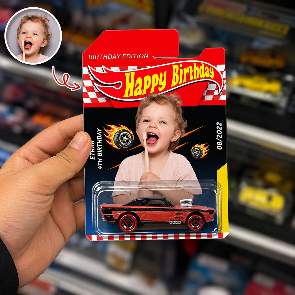 Custom Photo Editable Happy Birthday Wheels Gift For Kids CH07 911694