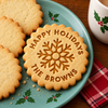 Custom Family Name Happy Holidays Cookie Stamp Christmas Baking Gift TH10 171509