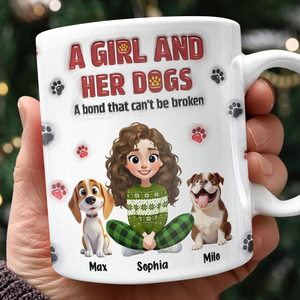 Personalized A Girl And Her Dog Version 3D Inflated Effect Mug HA75 898070