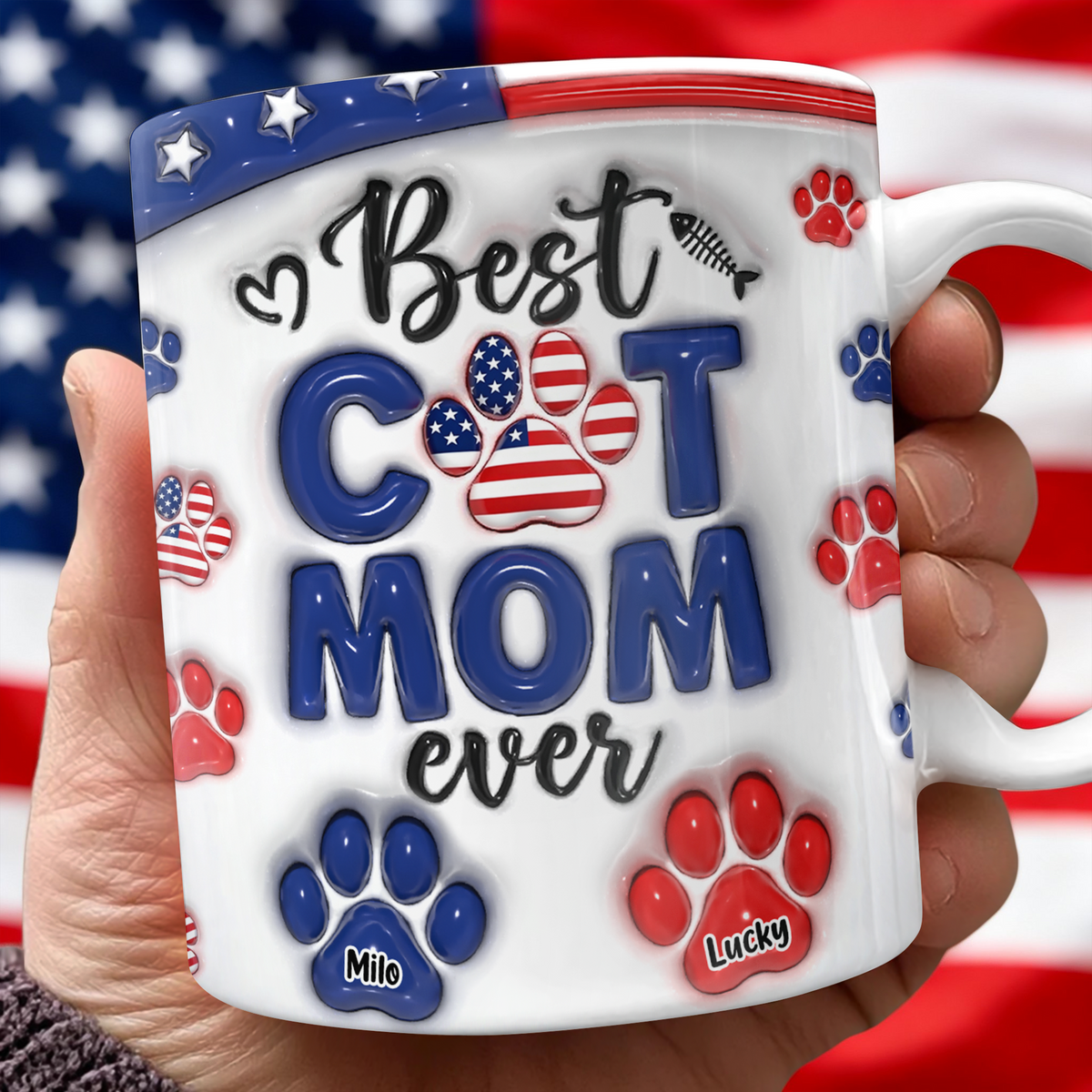 Best Dog Mom Dad Ever - Dog & Cat Personalized Custom 3D Inflated Effect Printed Mug HA75 920328