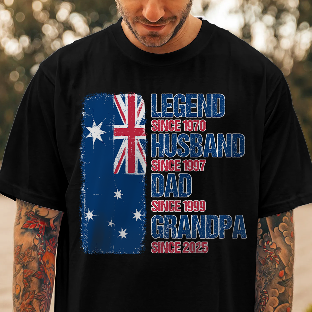 Legend, Husband, Dad And Grandpa - AUS Flag Version - Personalized Shirt TH10 894173