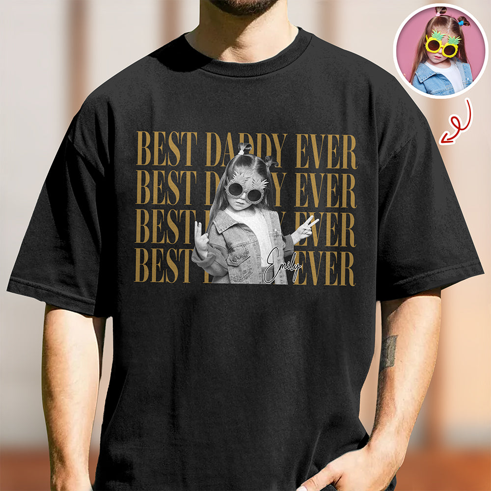 Personalized Vintage Photo Best Dad Mom Ever Dark Shirt HA75 921436