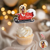 Custom Dog Photo Santa Cupcake Cupcake Toppers HO82 894580