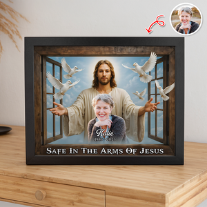 Custom Photo Safe In The Arms Of Jesus Memorial Picture Frame LM32 893901