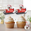 Custom Dog Photo Santa Cupcake Cupcake Toppers HO82 894580