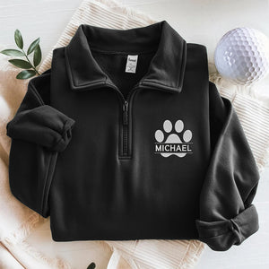 Personalized Name Embroidered Golf Quarter Zip Sweater For Dog Cat Lovers HA75 898626