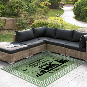 Personalized Family Name Floral Vintage Camping Patio Rug, Patio Mat HA75 892640