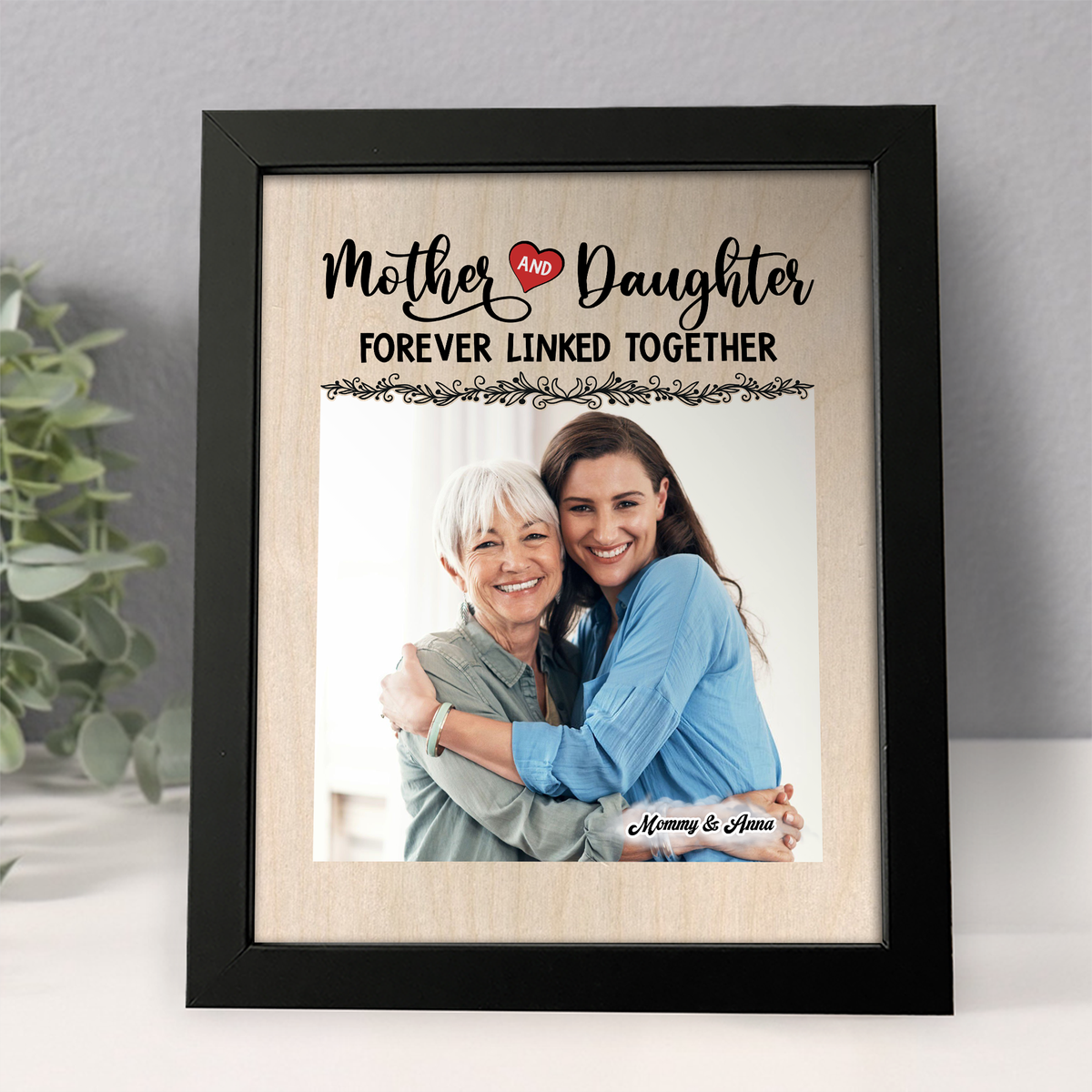 Custom Photo Mom And Daughter Forever Linked Together Personalized Picture Frame CH07 895306