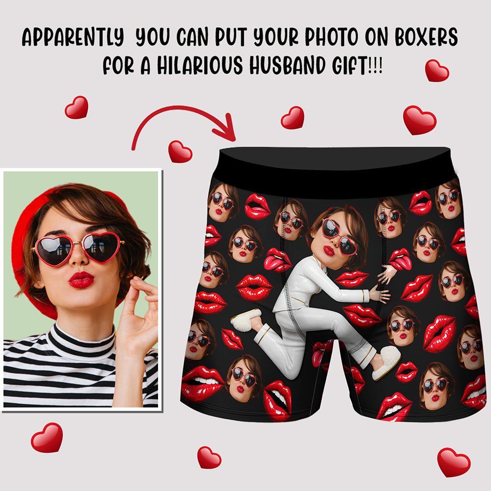 Funny Custom Face Property Of Her, Him Men's Boxer Funny Gift For Boyfriend, Husband HA75 922224