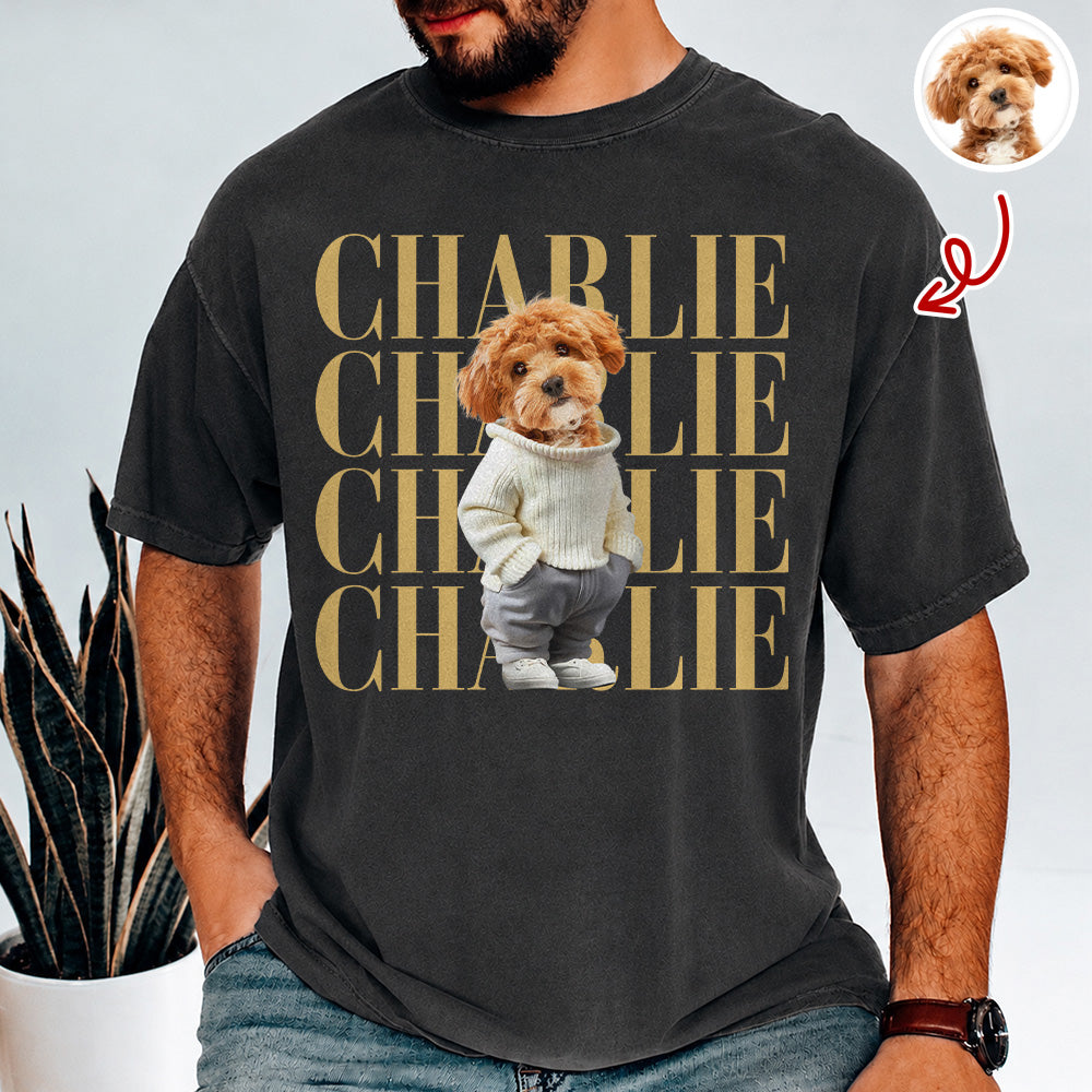 Custom Photo Pet Portrait Vintage Comfort Shirt Gift For Pet Lovers LM32 669471