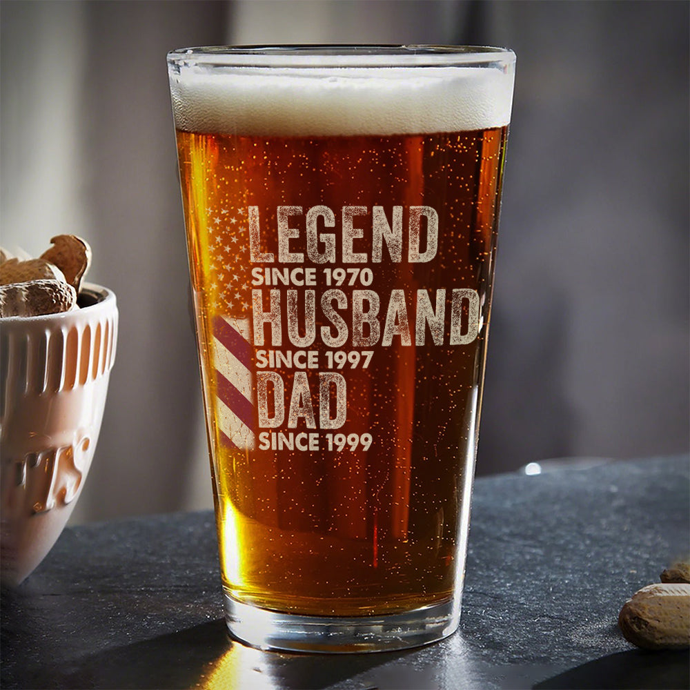Personalized Legend Husband Dad Grandpa Print Beer Glass TH10 892941