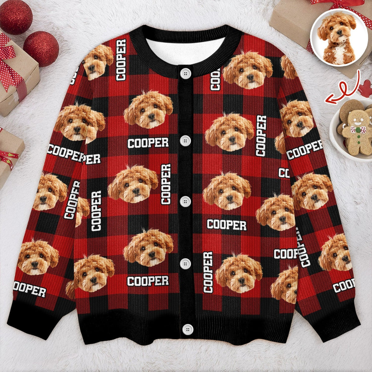 Custom Dog Cat Face Photo And Name Ugly Cardigan For Dog/Cat Lover TH10 896345