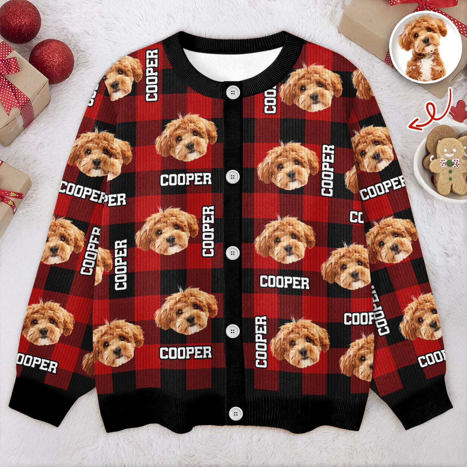 Custom Dog Cat Face Photo And Name Ugly Cardigan For Dog/Cat Lover TH10 896345