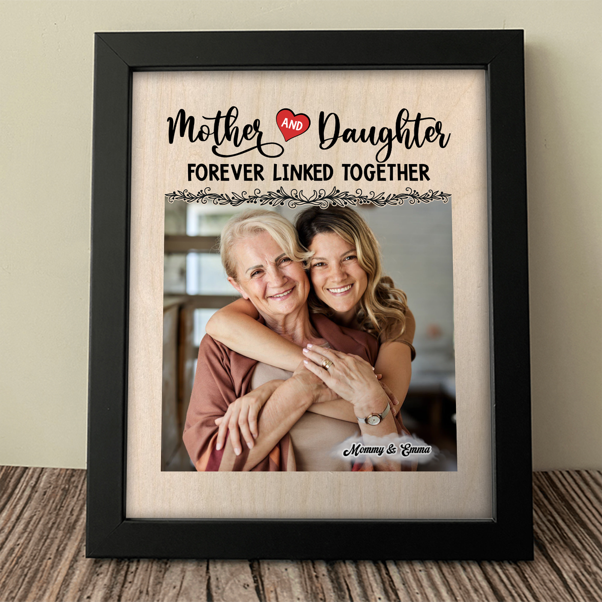 Custom Photo Mom And Daughter Forever Linked Together Personalized Picture Frame CH07 895306