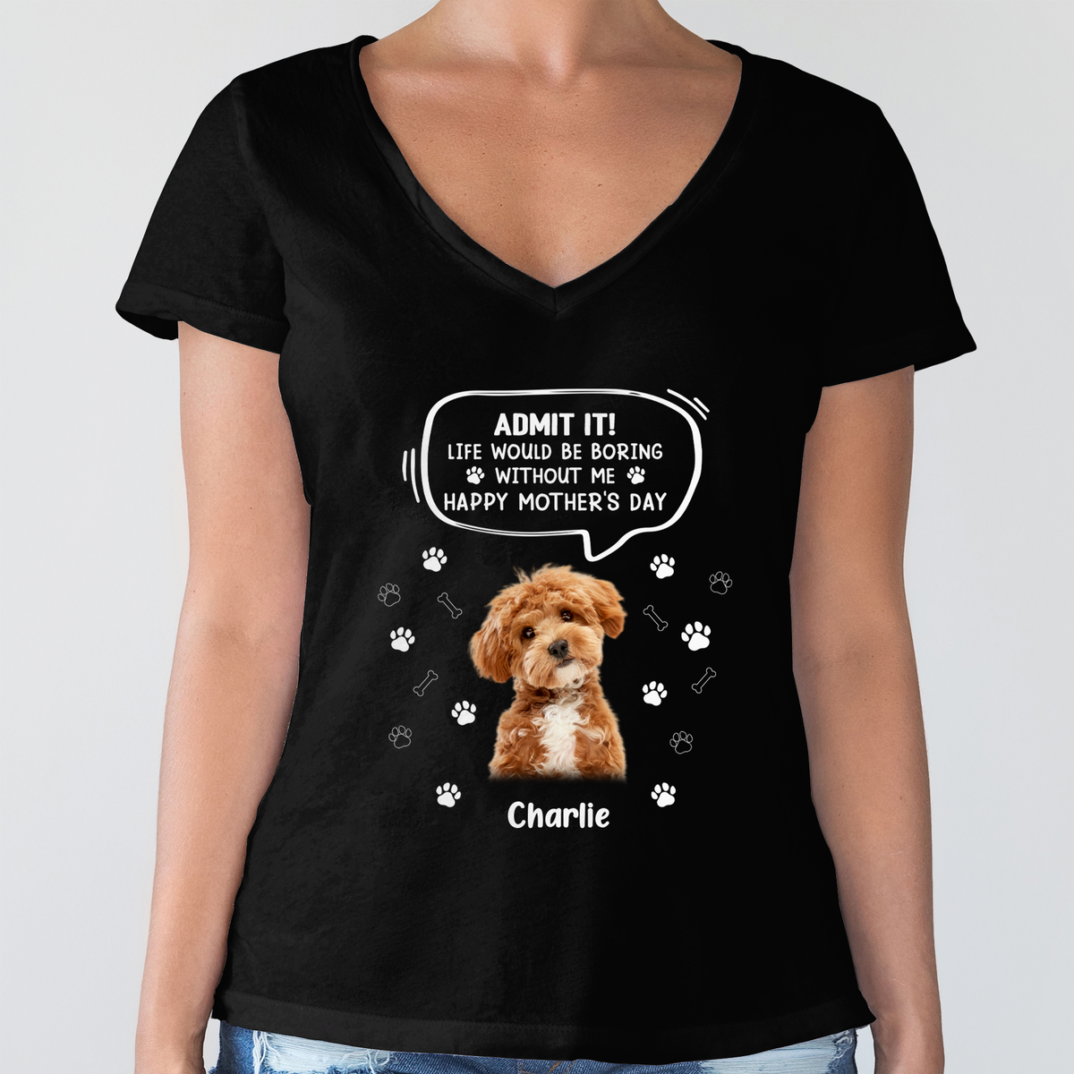 Custom Photo Life Would Be Boring Without Me Dog Cat Dark Shirt HA75 892320