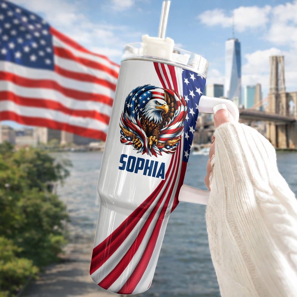 Custom Name USA 250th Anniversary 1776-2026 Eagle Tumbler 40oz HA75 921010