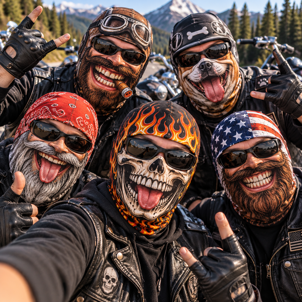 Funny 3D Face Rider Face Mask – Funny Gift For Motorcycle Riders CH07 180796