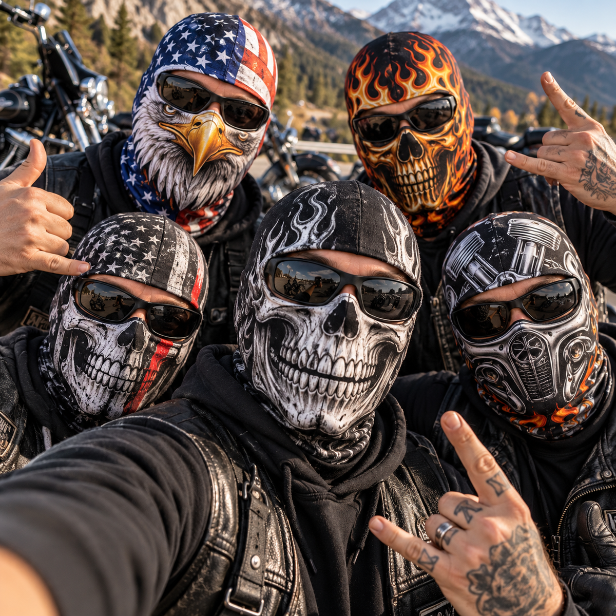 Funny 3D Face Rider Face Mask – Funny Gift For Motorcycle Riders CH07 180796