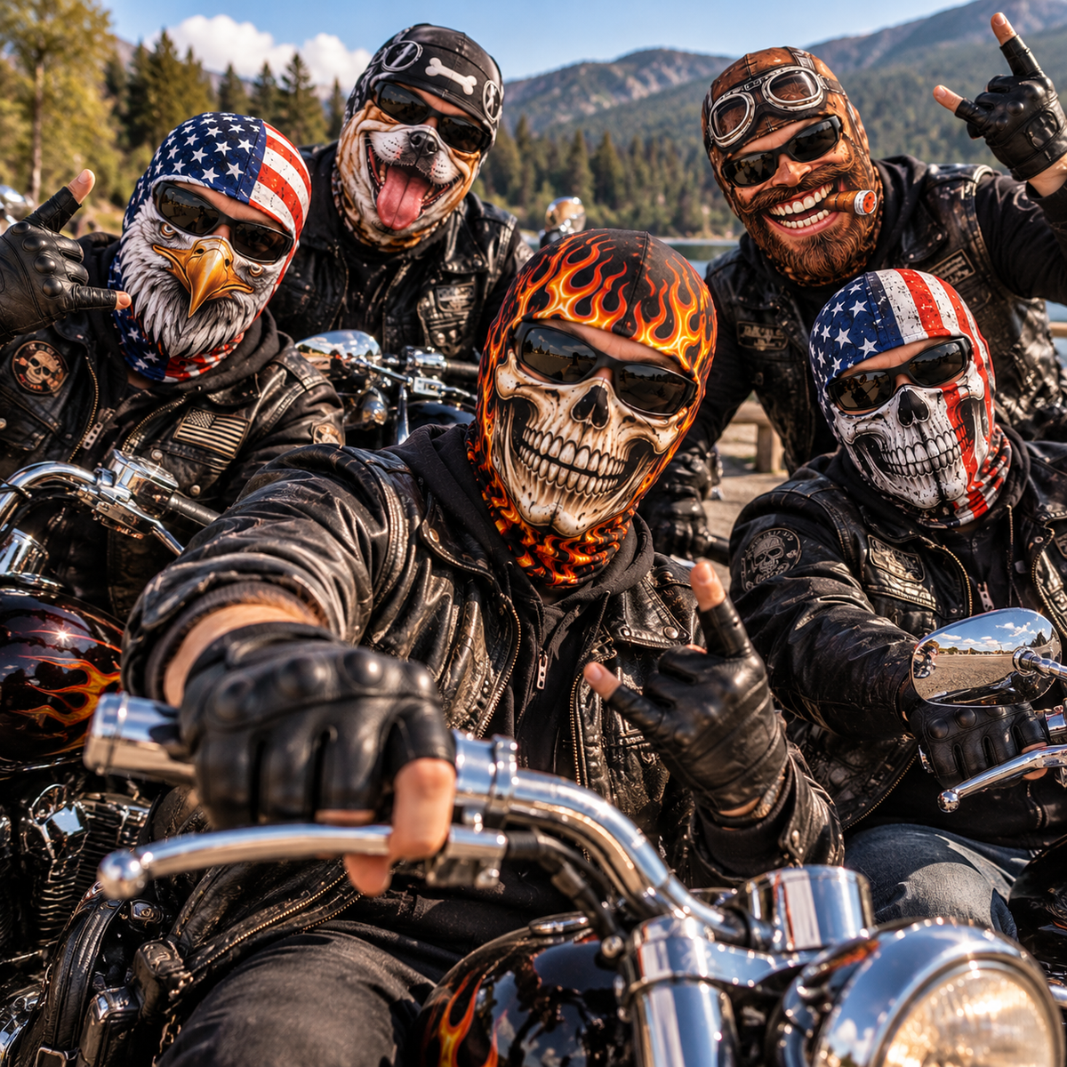 Funny 3D Face Rider Face Mask – Funny Gift For Motorcycle Riders CH07 180796
