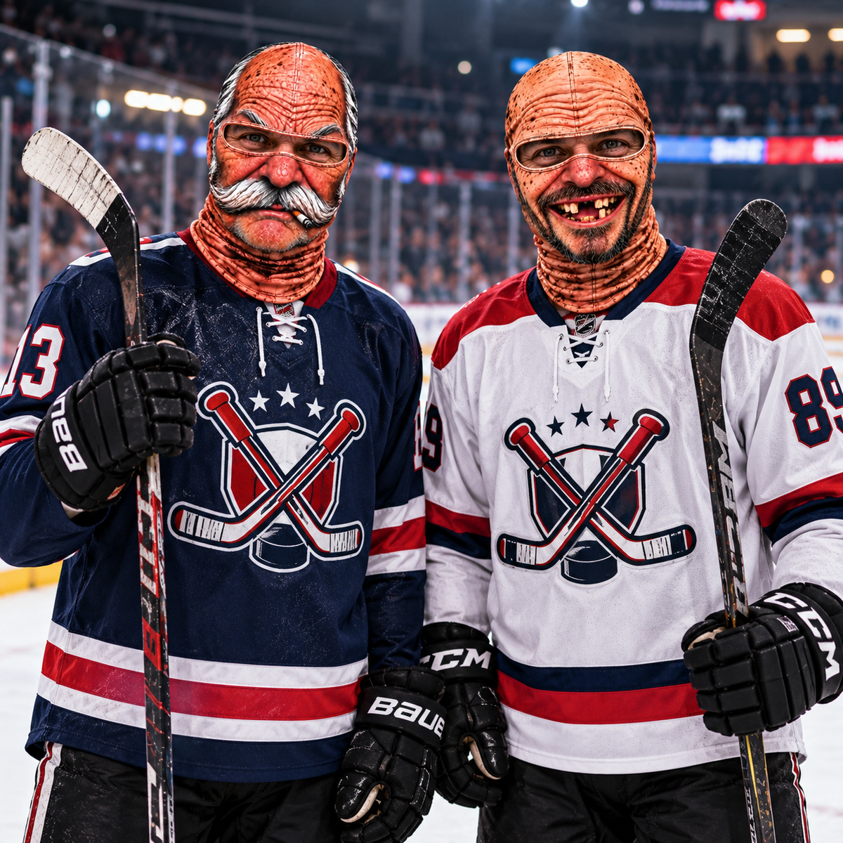 Funny Old Man Face Hockey Players 3D Face Mask, Sport Lovers Gift CH07 180806
