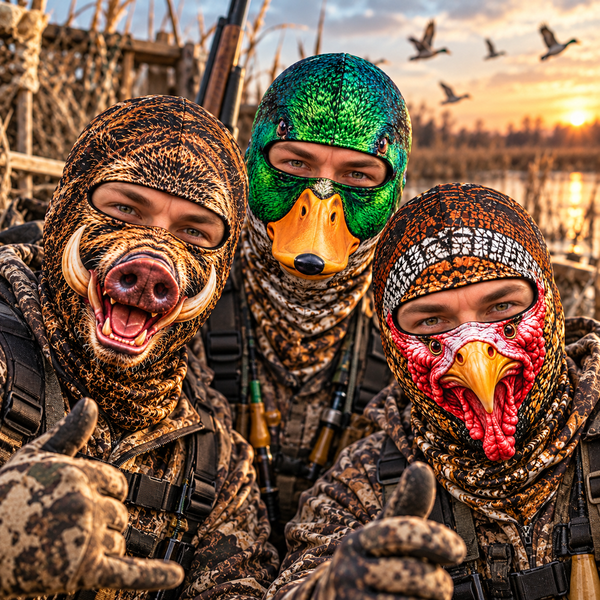 Funny 3D Animal Face Hunting Face Mask – Funny Gift For Hunters CH07 180862