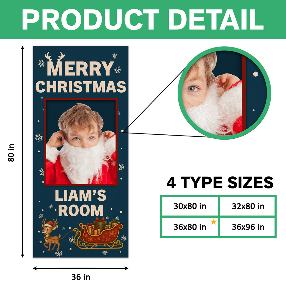 Custom Photo Merry Christmas Door Cover Gift For Son CH07 899880