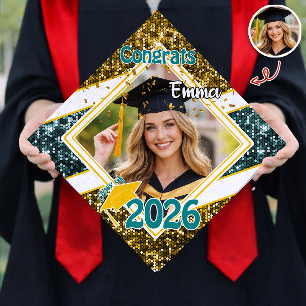 Custom Photo Congrats 2026 Graduation Cap Topper HO82 901638