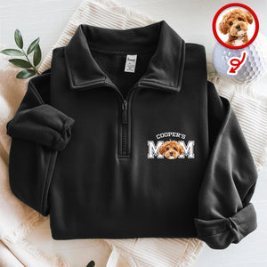 Custom Face Dog Cat Dad Printed Quarter Zip Sweater Gift For Dog Cat Lovers HA75 898608