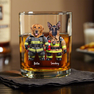 Custom Photo Cool Dog Cat in Dad’s Work Outfit Whiskey Glass Father's Day Gift HA75 892382