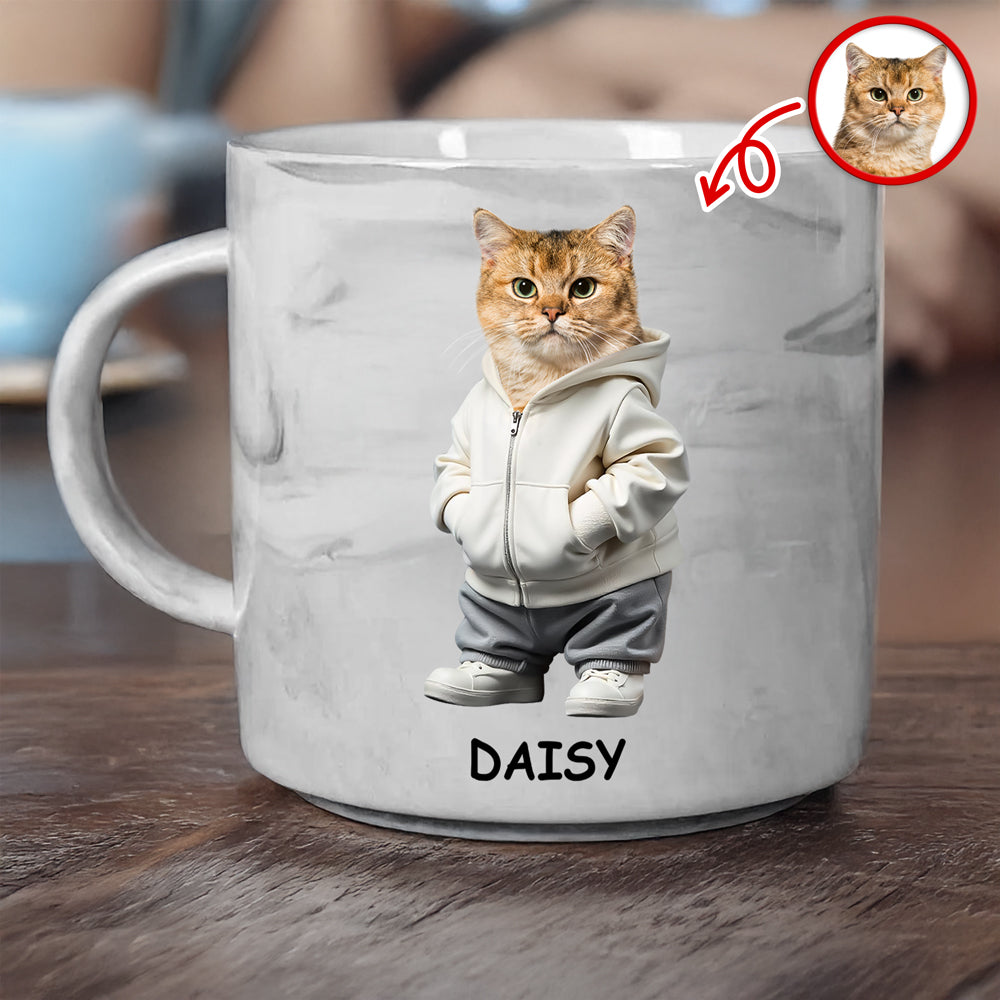 Custom Photo And Name Me Dog Cat Personalized Marble Mug HA75 897602