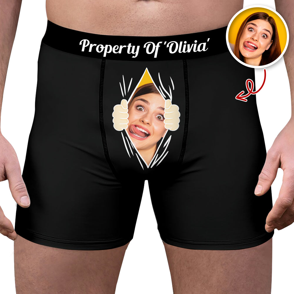 Custom Funny Property Of Her Photo Men's Boxer Briefs TH10 898119