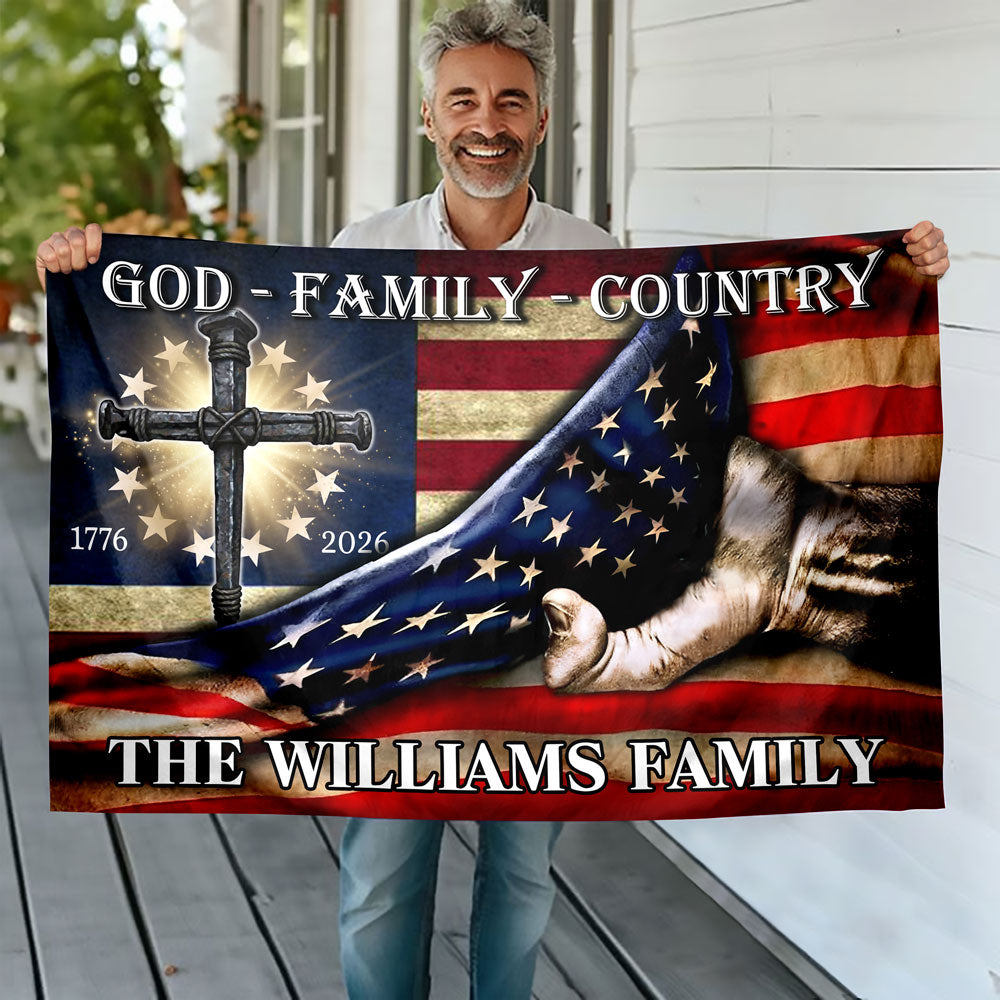 Custom Family Name 250 Years of Blessing 1776 - 2026 Banner House Flag HA75 920378