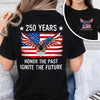 America 250th Anniversary Back & Front Dark Shirt | Bald Eagle Flag Tee for July 4th HO82 901058