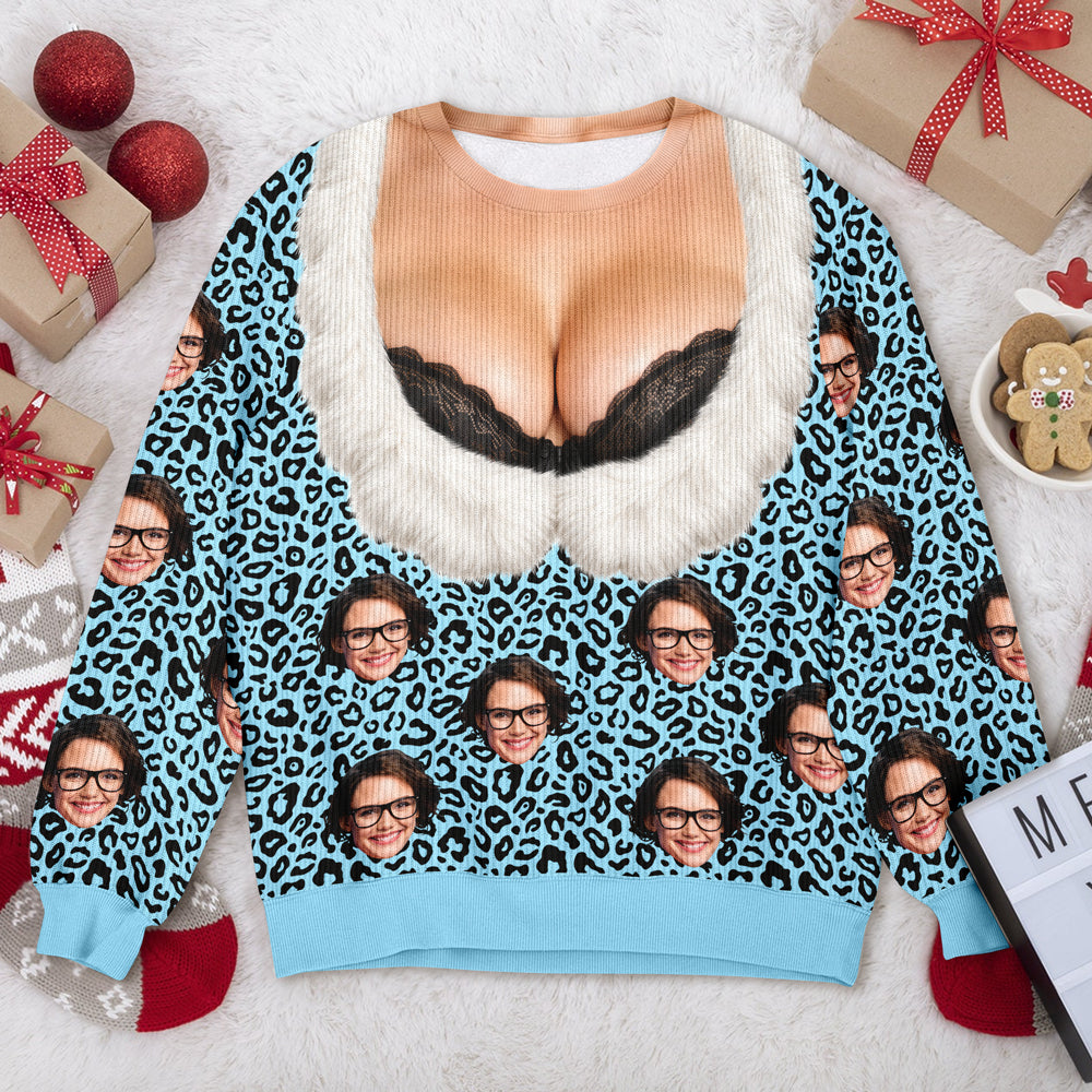 Custom Face Funny Christmas Ugly Sweater Novelty Holiday Gift for Women HO82 903694