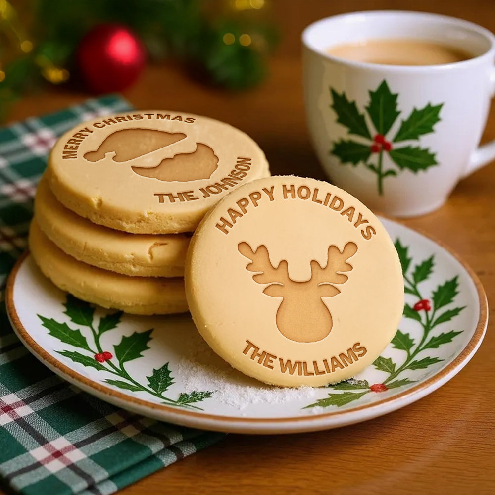 Personalized Custom Name And Christmas Icon Happy Holidays Cookie Stamp TH10 896835