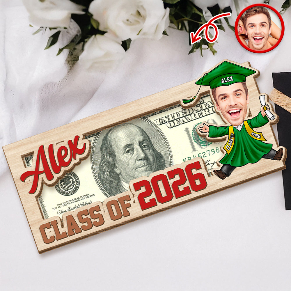 Custom Photo Class of 2026 Graduation Wood Money Holder TH10 898229