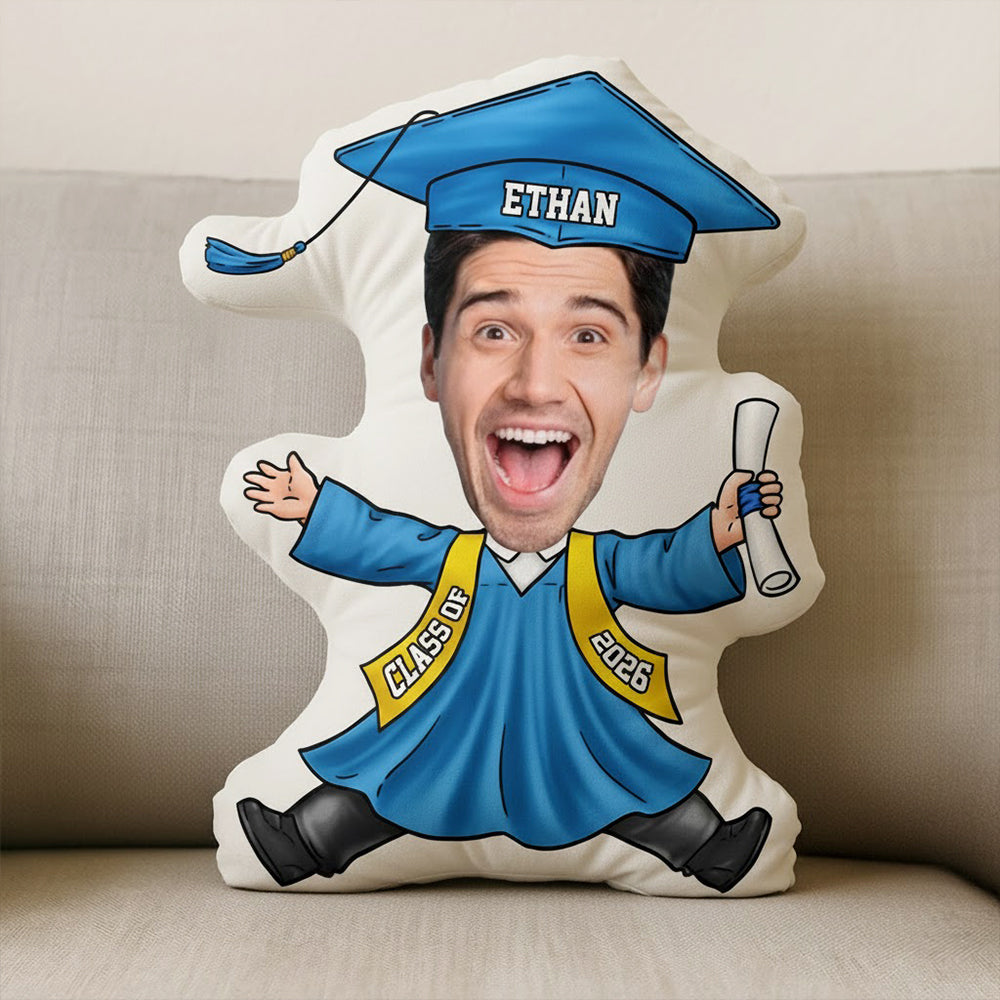 Custom Funny Face Class of 2026 Graduation Shaped Pillow, Senior Gift LM32 899337