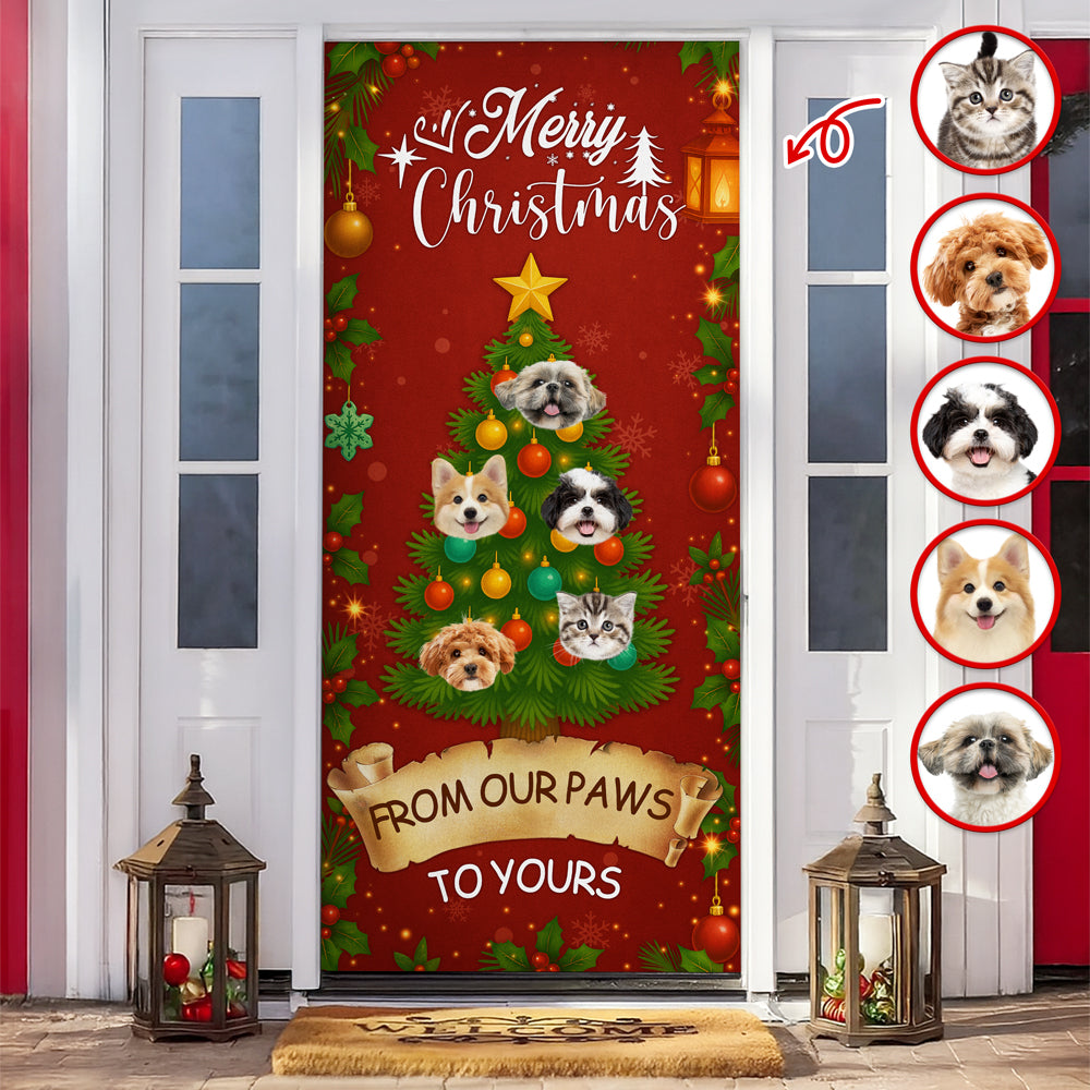 Custom Pet Photo Welcome Door Cover Christmas Gift For Dog And Cat Lovers CH07 899422