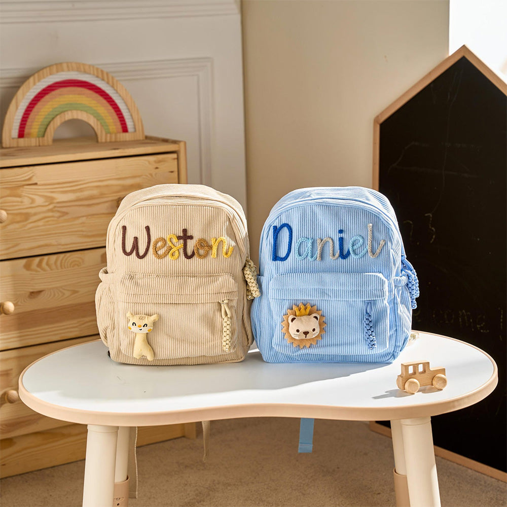Personalized Name Kids Corduroy Backpack - Gift for Kids, Back to School HO82 902768