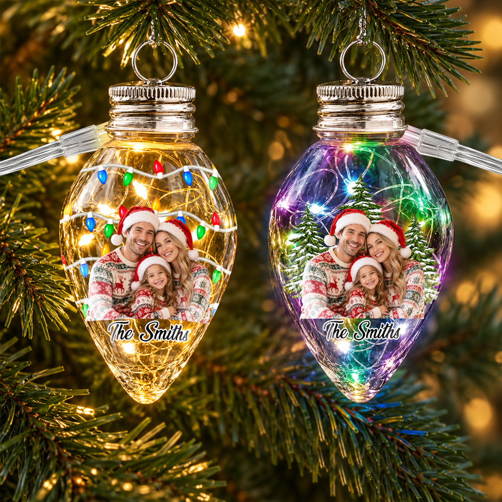 Custom Photo Christmas Together Family Chili Bulb LED Light HO82 904086